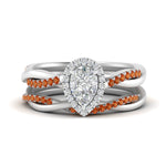 Load image into Gallery viewer, pear-shaped-halo-orange-sapphire-infinity-bridal-set-in-white-gold-FD9212PEGSAOR-NL-WG-B2.jpg

