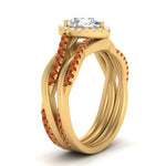 Load image into Gallery viewer, pear-shaped-halo-orange-sapphire-infinity-bridal-set-in-yellow-gold-FD9212PEGSAOR-NL-YG-B2.jpg
