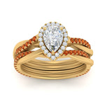 Load image into Gallery viewer, pear-shaped-halo-orange-sapphire-infinity-bridal-set-in-yellow-gold-FD9212PEGSAOR-NL-YG-B2.jpg
