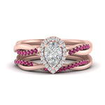 Load image into Gallery viewer, pear-shaped-halo-pink-sapphire-infinity-bridal-set-in-rose-gold-FD9212PEGSADRPI-NL-RG-B2.jpg
