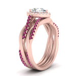 Load image into Gallery viewer, pear-shaped-halo-pink-sapphire-infinity-bridal-set-in-rose-gold-FD9212PEGSADRPI-NL-RG-B2.jpg
