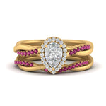 Load image into Gallery viewer, pear-shaped-halo-pink-sapphire-infinity-bridal-set-in-yellow-gold-FD9212PEGSADRPI-NL-YG-B2.jpg
