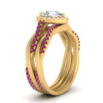 Load image into Gallery viewer, pear-shaped-halo-pink-sapphire-infinity-bridal-set-in-yellow-gold-FD9212PEGSADRPI-NL-YG-B2.jpg
