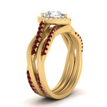 Load image into Gallery viewer, pear-shaped-halo-ruby-infinity-bridal-set-in-yellow-gold-FD9212PEGRUDR-NL-YG-B2.jpg
