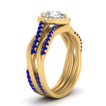 Load image into Gallery viewer, pear-shaped-halo-sapphire-infinity-bridal-set-in-yellow-gold-FD9212PEGSABL-NL-YG-B2.jpg

