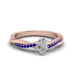 Load image into Gallery viewer, pear-shaped-infinity-twist-diamond-engagement-ring-with-blue-sapphire-in-14K-rose-gold-FD8253PERGSABL-NL-RG
