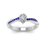 Load image into Gallery viewer, pear-shaped-infinity-twist-diamond-engagement-ring-with-blue-sapphire-in-14K-white-gold-FD8253PERGSABL-NL-WG
