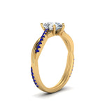 Load image into Gallery viewer, pear-shaped-infinity-twist-diamond-engagement-ring-with-blue-sapphire-in-14K-yellow-gold-FD8253PERGSABL-NL-YG
