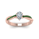 Load image into Gallery viewer, pear-shaped-infinity-twist-diamond-engagement-ring-with-emerald-in-14K-rose-gold-FD8253PERGEMGR-NL-RG
