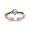 Load image into Gallery viewer, pear-shaped-infinity-twist-diamond-engagement-ring-with-emerald-in-14K-rose-gold-FD8253PERGEMGR-NL-RG