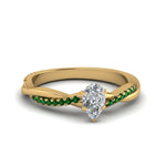 Load image into Gallery viewer, pear-shaped-infinity-twist-diamond-engagement-ring-with-emerald-in-14K-yellow-gold-FD8253PERGEMGR-NL-YG
