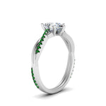 Load image into Gallery viewer, pear-shaped-infinity-twist-diamond-engagement-ring-with-emerald-in-14K-white-gold-FD8253PERGEMGR-NL-WG
