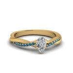 Load image into Gallery viewer, pear-shaped-infinity-twist-diamond-engagement-ring-with-ice-blue-topaz-in-14K-yellow-gold-FD8253PERGICBLTO-NL-YG
