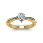 Load image into Gallery viewer, pear-shaped-infinity-twist-diamond-engagement-ring-with-ice-blue-topaz-in-14K-yellow-gold-FD8253PERGICBLTO-NL-YG
