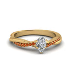 Load image into Gallery viewer, pear-shaped-infinity-twist-diamond-engagement-ring-with-orange-sapphire-in-14K-yellow-gold-FD8253PERGSAOR-NL-YG
