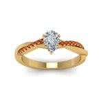 Load image into Gallery viewer, pear-shaped-infinity-twist-diamond-engagement-ring-with-orange-sapphire-in-14K-yellow-gold-FD8253PERGSAOR-NL-YG
