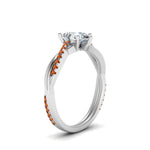 Load image into Gallery viewer, pear-shaped-infinity-twist-diamond-engagement-ring-with-orange-sapphire-in-14K-white-gold-FD8253PERGSAOR-NL-WG
