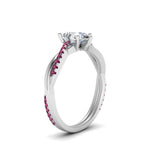 Load image into Gallery viewer, pear-shaped-infinity-twist-diamond-engagement-ring-with-pink-sapphire-in-14K-white-gold-FD8253PERGSADRPI-NL-WG
