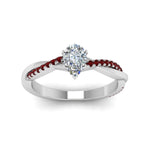 Load image into Gallery viewer, pear-shaped-infinity-twist-diamond-engagement-ring-with-ruby-in-14K-white-gold-FD8253PERGRUDR-NL-WG
