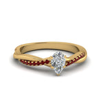 Load image into Gallery viewer, pear-shaped-infinity-twist-diamond-engagement-ring-with-ruby-in-14K-yellow-gold-FD8253PERGRUDR-NL-YG
