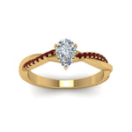 Load image into Gallery viewer, pear-shaped-infinity-twist-diamond-engagement-ring-with-ruby-in-14K-yellow-gold-FD8253PERGRUDR-NL-YG
