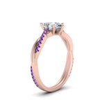 Load image into Gallery viewer, pear-shaped-infinity-twist-diamond-engagement-ring-with-violac-topaz-in-14K-rose-gold-FD8253PERGVITO-NL-RG
