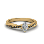 Load image into Gallery viewer, pear-shaped-infinity-twist-engagement-ring-with-black-diamond-in-14K-yellow-gold-FD8253PERGBLACK-NL-YG
