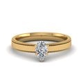 Thumbnail 1 - pear-shaped-milgrain-solitaire-engagement-ring-in-14K-yellow-gold-FD-ENR8985PER-NL-YG