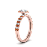 Load image into Gallery viewer, pear-shaped-orange-sapphire-halo-wedding-ring-set-in-rose-gold-FD8523PEGSAOR-NL-RG
