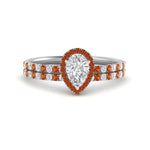 Load image into Gallery viewer, pear-shaped-orange-sapphire-halo-wedding-ring-set-in-white-gold-FD8523PEGSAOR-NL-WG
