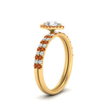 Load image into Gallery viewer, pear-shaped-orange-sapphire-halo-wedding-ring-set-in-yellow-gold-FD8523PEGSAOR-NL-YG
