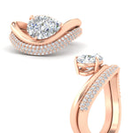 Load image into Gallery viewer, pear-shaped-pave-band-with-wave-solitaire-ring-in-rose-gold-fdens11566peangle3-nl-rg-w1
