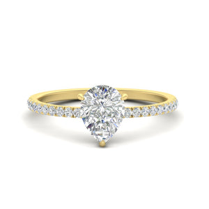 Pear Shaped Pave Underhalo engagement ring