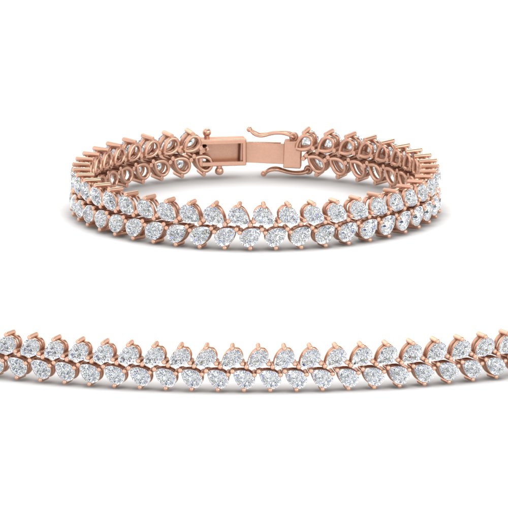 Pear Shaped Petal Style Tennis Bracelet