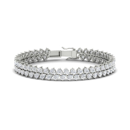 Pear Shaped Petal Style Tennis Bracelet