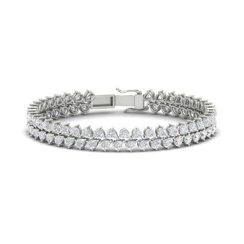 Pear Shaped Petal Style Tennis Bracelet