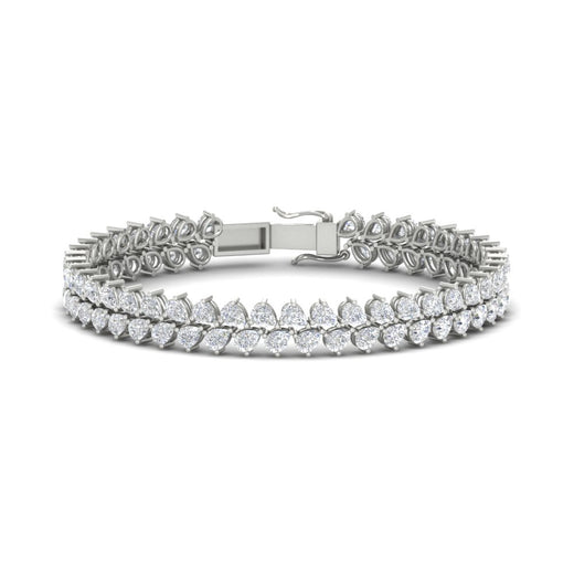 Pear Shaped Petal Style Tennis Bracelet