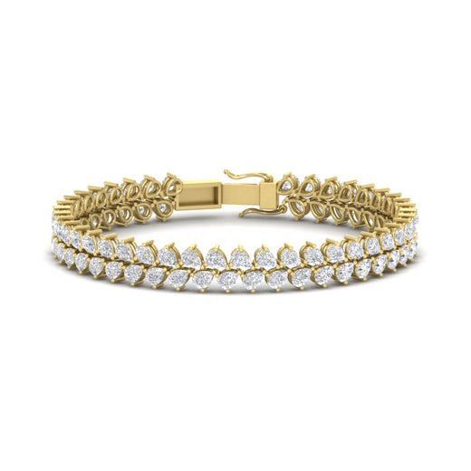 Pear Shaped Petal Style Tennis Bracelet