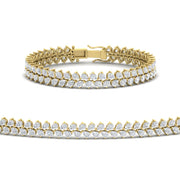 Pear Shaped Petal Style Tennis Bracelet