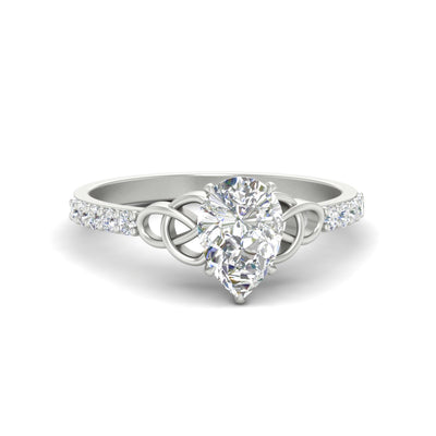 Pear Shaped Petite Celtic diamond Ring