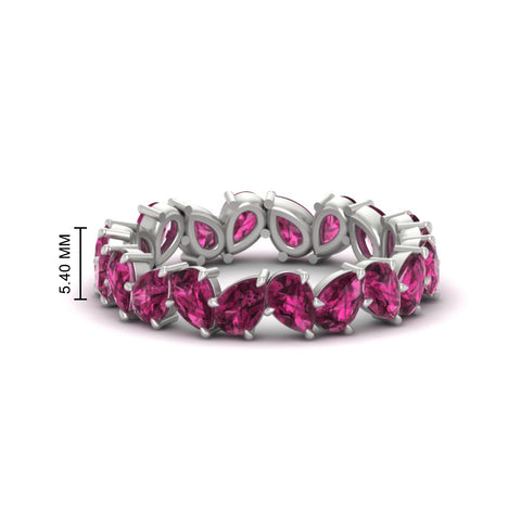 Pear Eternity Wedding Band Zig Zag