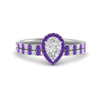 Load image into Gallery viewer, pear-shaped-purple-topaz-halo-wedding-ring-set-in-white-gold-FD8523PEGVITO-NL-WG