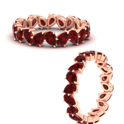 Pear Eternity Wedding Band Zig Zag