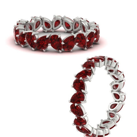 Pear Eternity Wedding Band Zig Zag