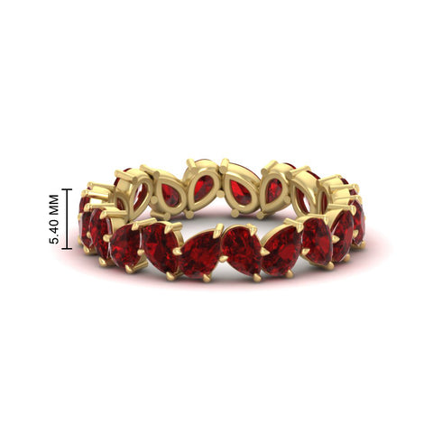 Pear Eternity Wedding Band Zig Zag