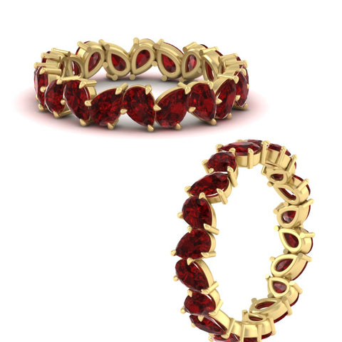 Pear Eternity Wedding Band Zig Zag