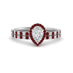 Load image into Gallery viewer, pear-shaped-ruby-halo-wedding-ring-set-in-white-gold-FD8523PEGRUDR-NL-WG
