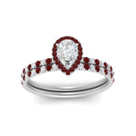 Load image into Gallery viewer, pear-shaped-ruby-halo-wedding-ring-set-in-white-gold-FD8523PEGRUDR-NL-WG
