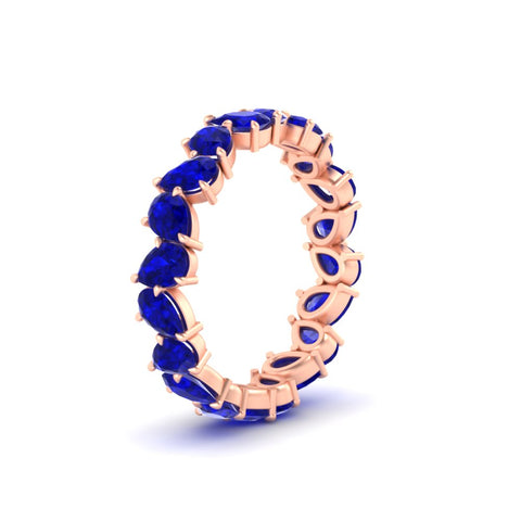 Pear Eternity Wedding Band Zig Zag