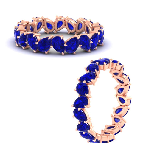 Pear Eternity Wedding Band Zig Zag